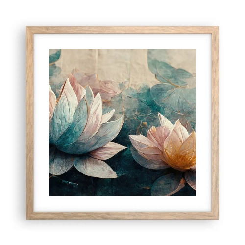 Plakat w ramie jasny dąb - Gwiazdy jeziora - 40x40 cm