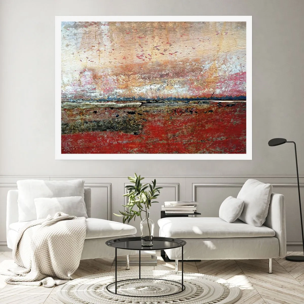 Plakat - Abstrakcyjna kompozycja inspirowana morzem i naturą - 100x70cm - Może to morze - Nowoczesna dekoracja ścienna do salonu i sypialni ARTTOR