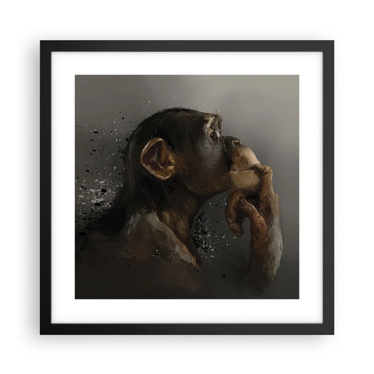 Plakat w czarnej ramie - Z pewnością myśliciel - 40x40 cm