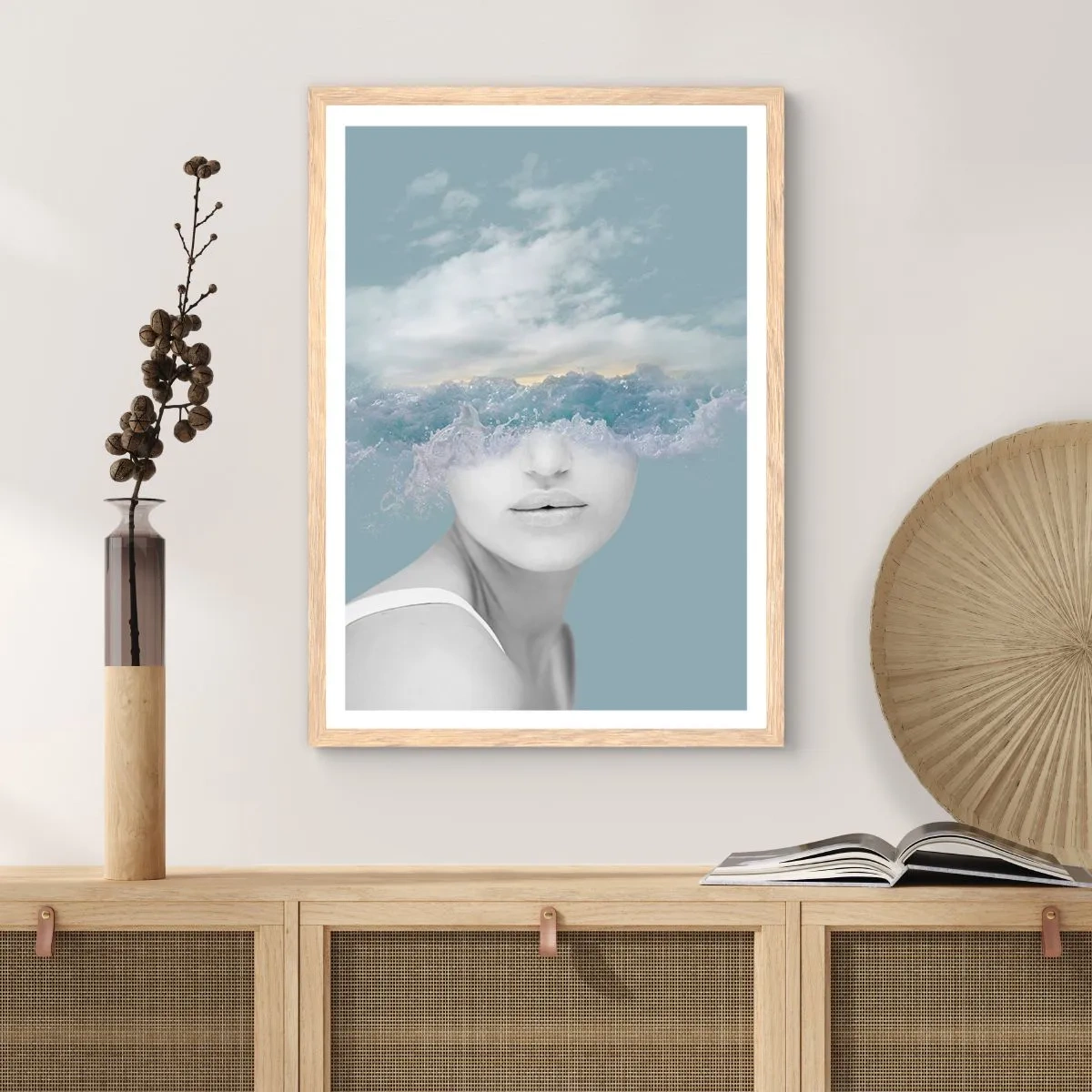Plakat w ramie jasny dąb - Z głową w chmurach - 30x40 cm