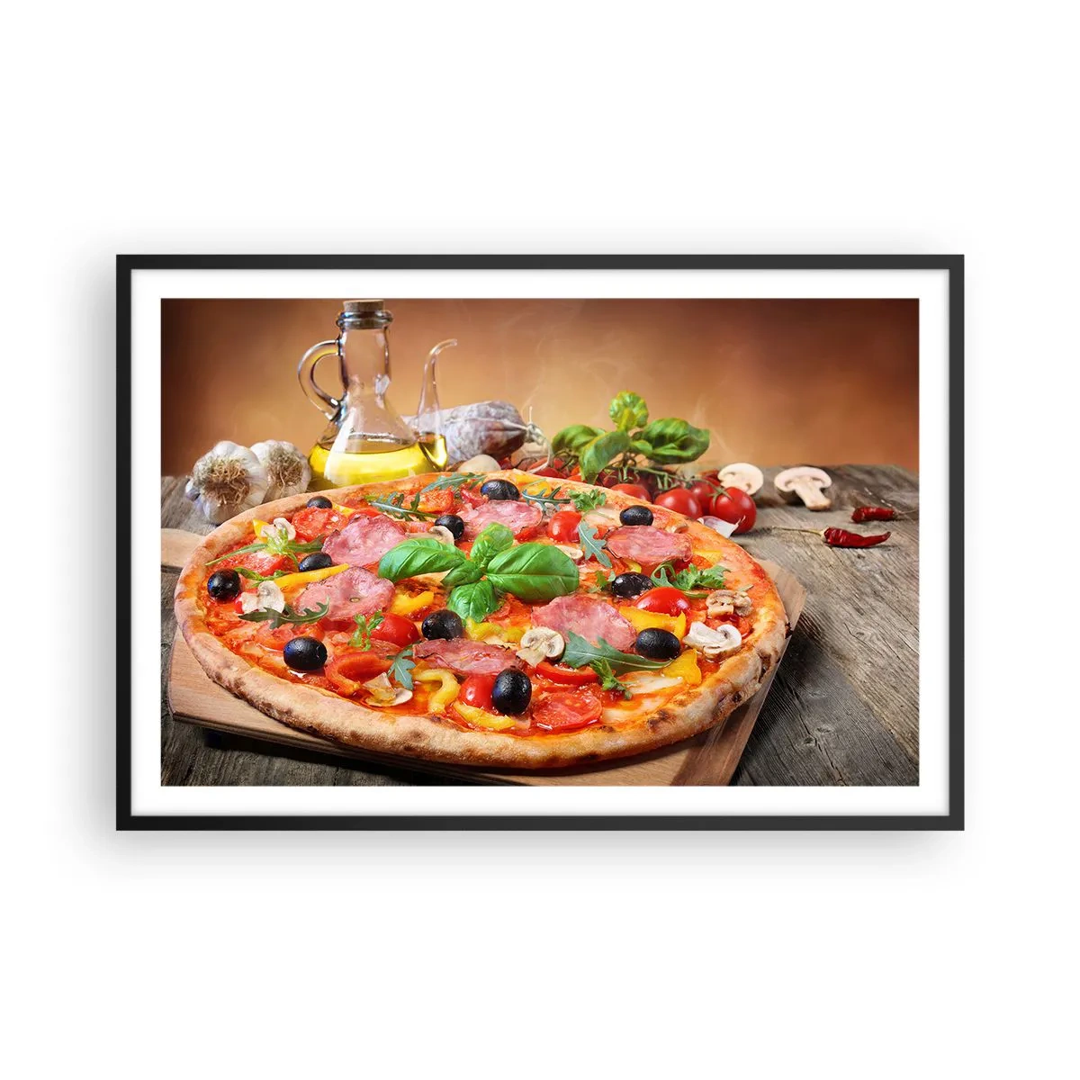 Plakat w czarnej ramie - Z prawdziwie włoskim smakiem - 91x61 cm