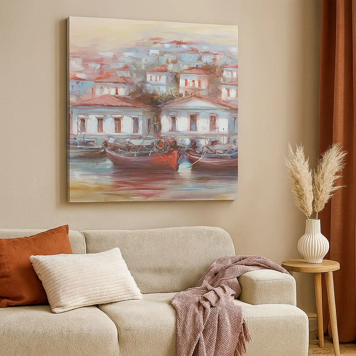 Obraz na płótnie - Szczęśliwe miasteczko - 30x30 cm