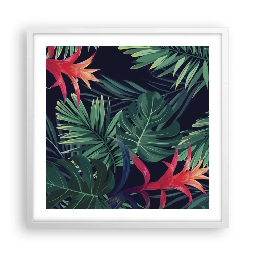Plakat w białej ramie - Zapłonąć w zieleni - 50x50 cm