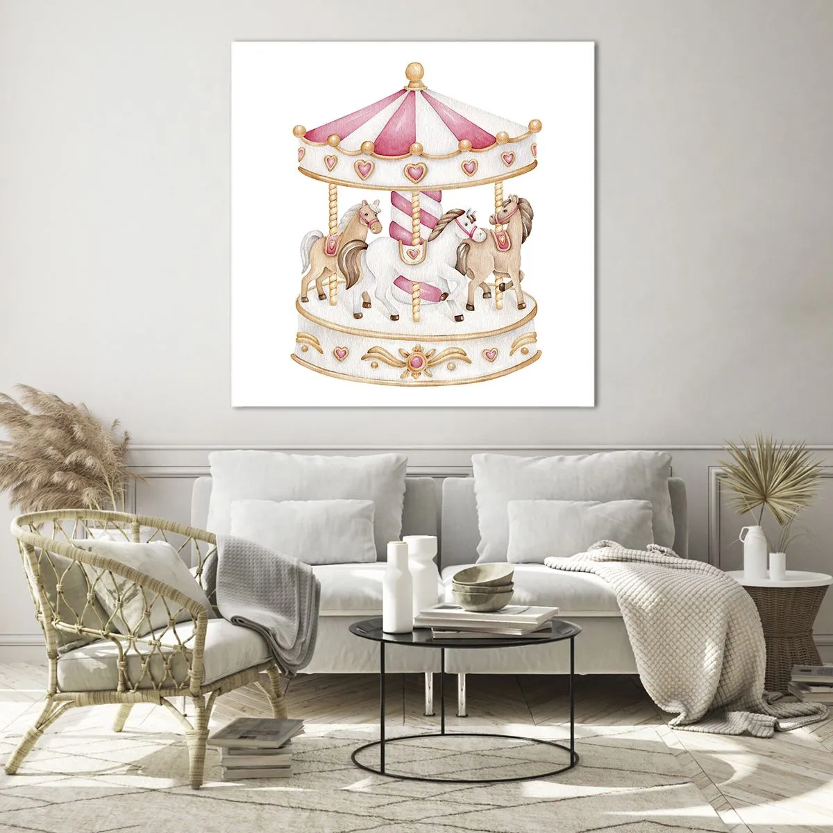 Obraz na szkle - Słodki świat dzieciństwa - 70x70 cm