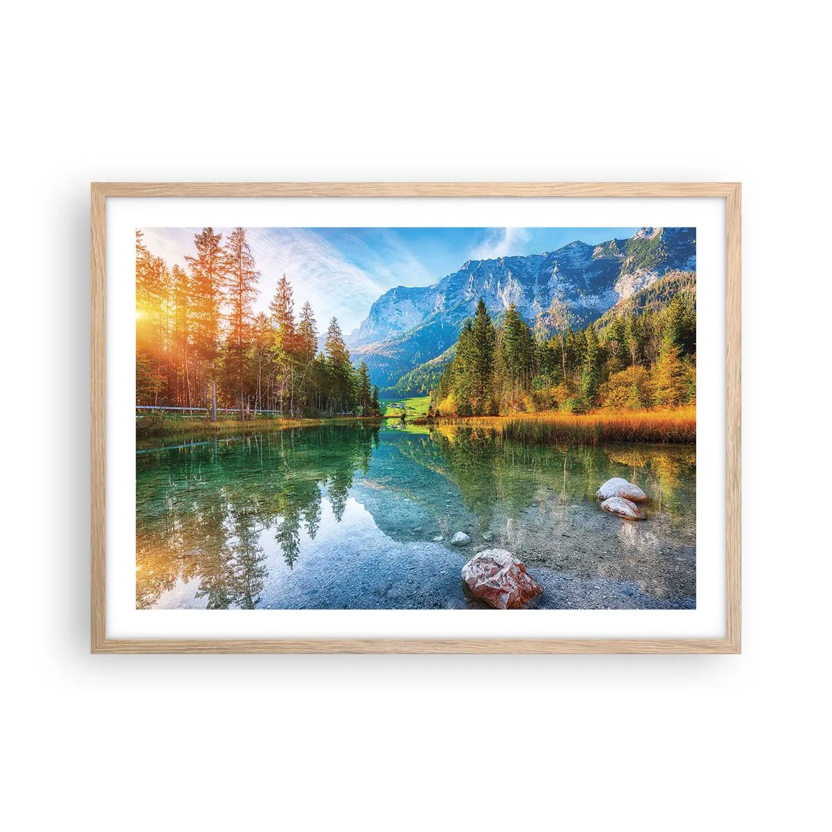 Plakat w ramie jasny dąb - Łagodność jesieni - 70x50 cm