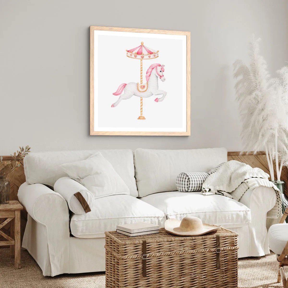 Plakat w ramie jasny dąb - Ruszył z kopyta - 50x50 cm