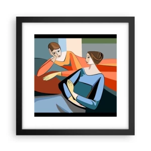 Plakat w czarnej ramie - Chwila zwierzeń - 30x30 cm