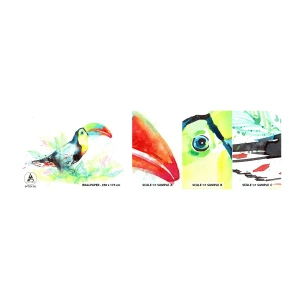Fototapeta Próbka Standard Eco - Barwny jak Ameryka Południowa - Ptak, Tukan, Dla Dzieci - 100x30 cm