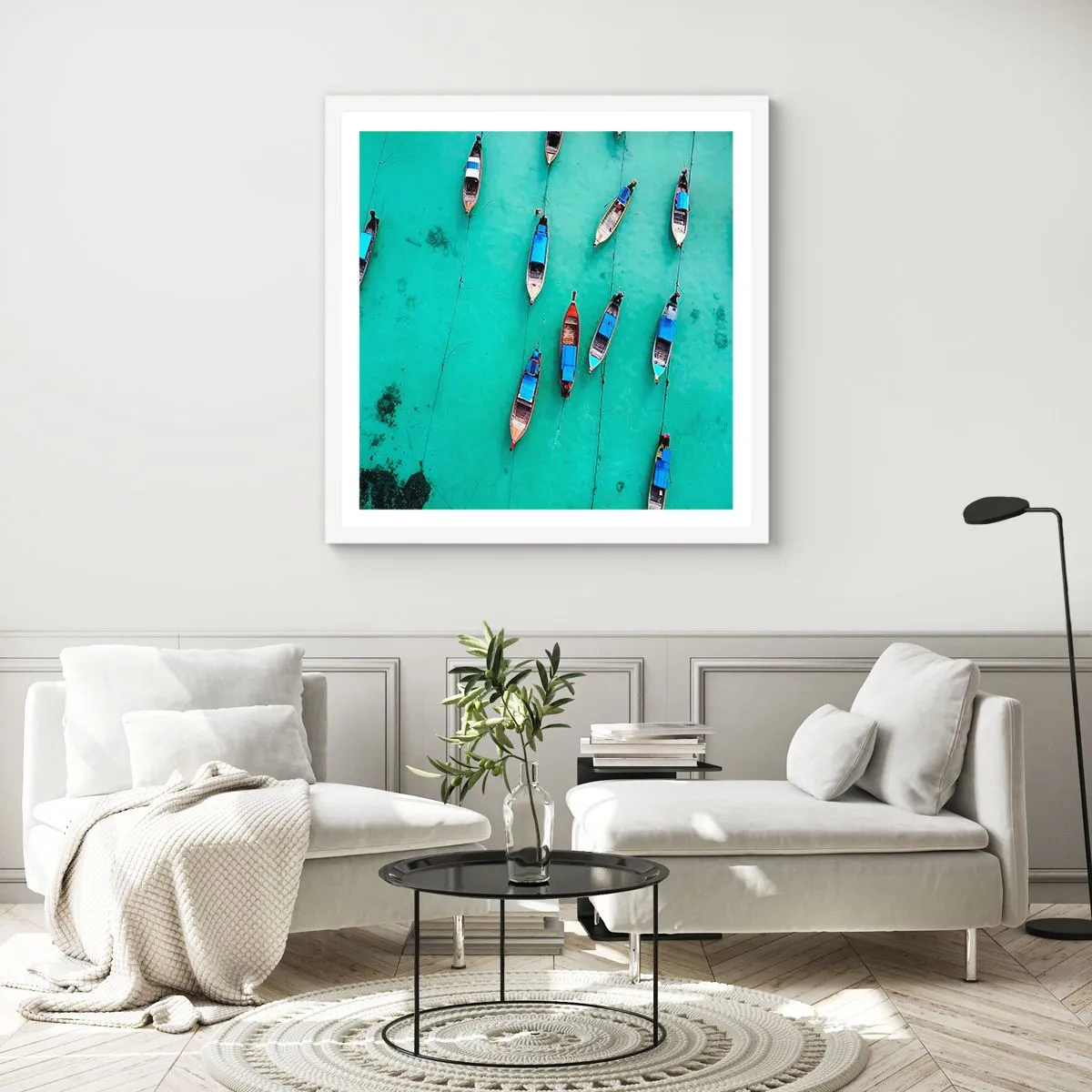 Plakat w białej ramie - W radosnym oczekiwaniu - 60x60 cm