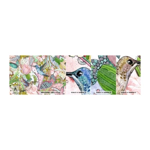 Fototapeta Próbka Standard Eco - Wplątane w pnączach - Kwiaty, Ptak, Motyl - 100x30 cm