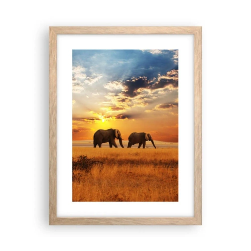 Plakat w ramie jasny dąb - Rodzinna przechadzka - 30x40 cm