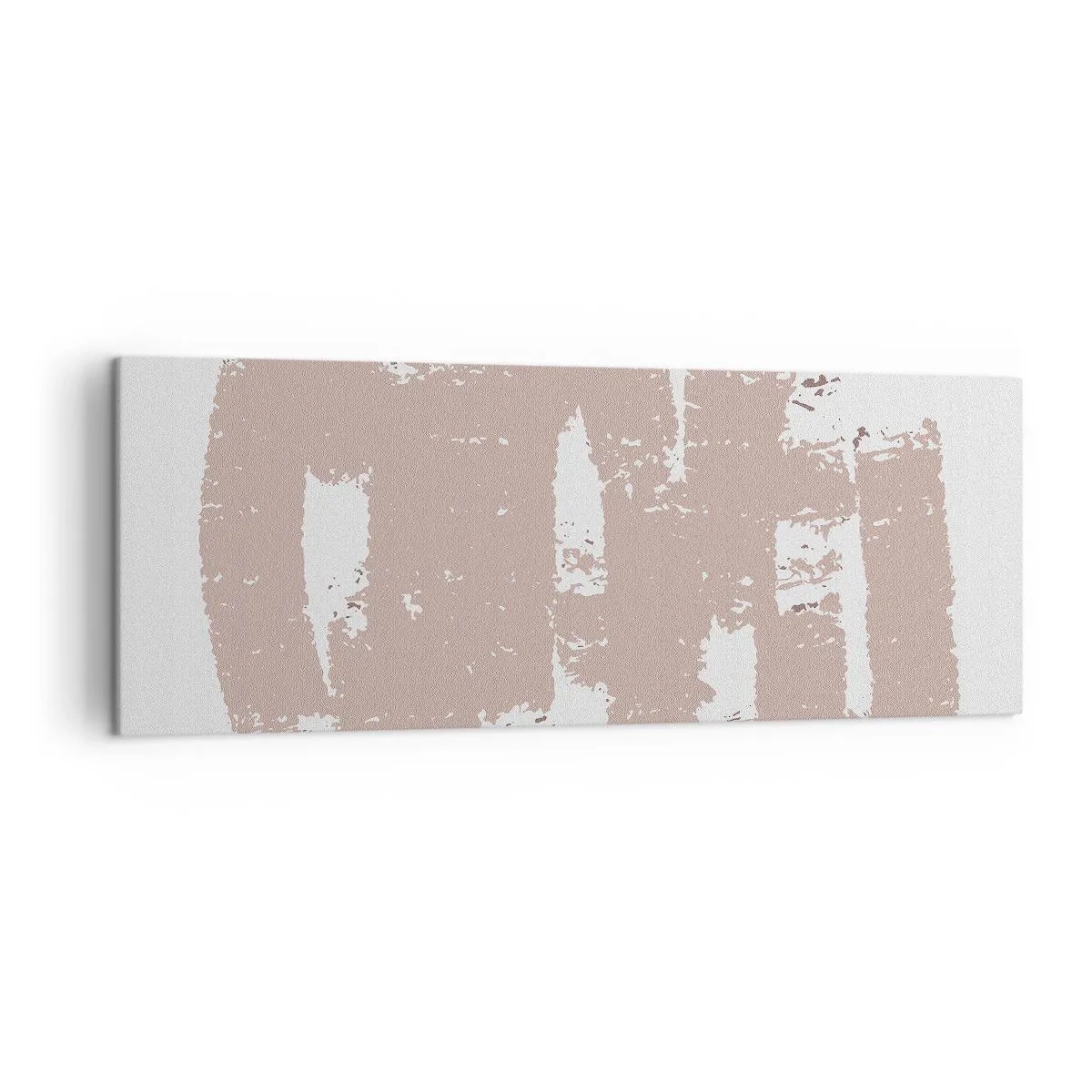 Obraz na płótnie - Łagodne różowe kształty na jasnym tle - 140x50cm - Abstrakcja w łagodnym różu - Nowoczesna dekoracja ścienna do salonu i sypialni ARTTOR