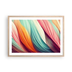 Plakat w ramie jasny dąb - Tęczowy splot - 70x50 cm