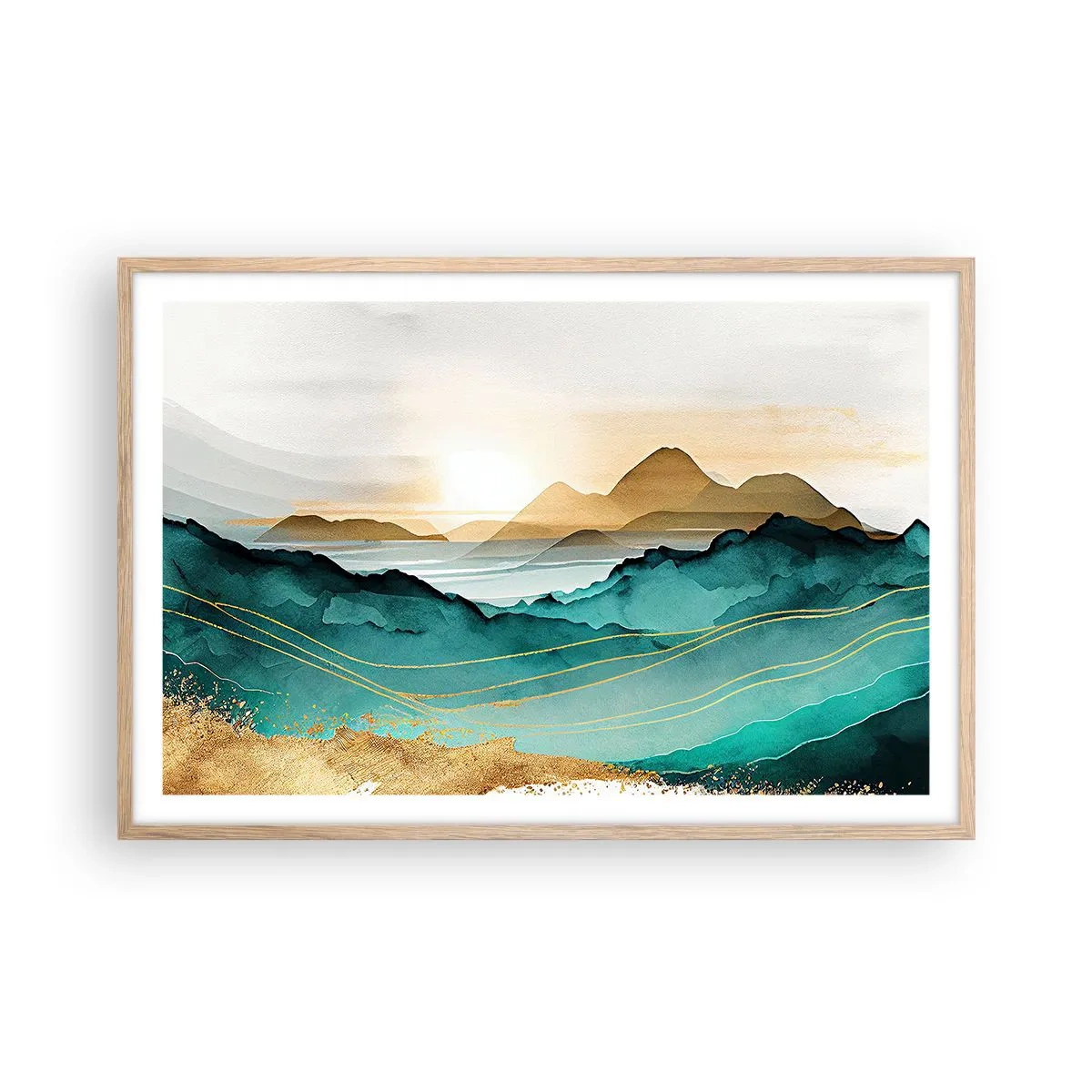 Plakat w ramie jasny dąb - Na granicy abstrakcji – pejzaż - 91x61 cm