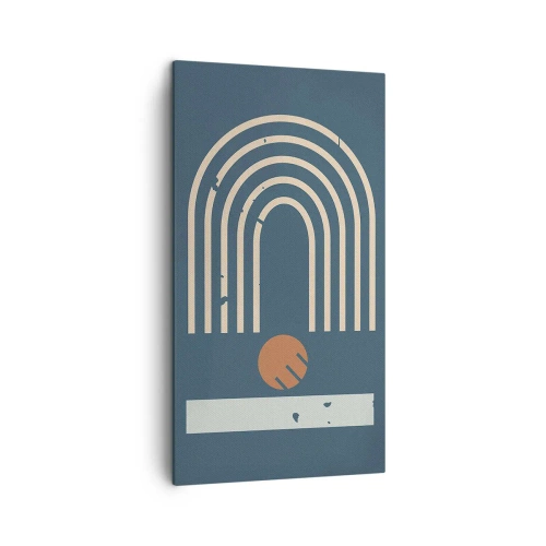 Obraz na płótnie - Geometria na granacie - 45x80 cm