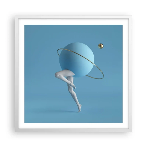 Plakat w białej ramie - A planety szaleją - 60x60 cm