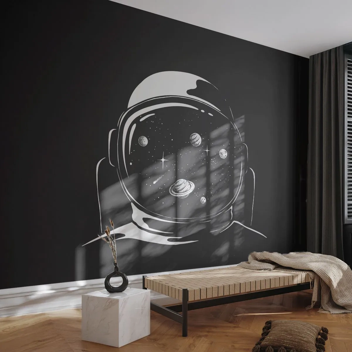 Fototapeta Premium Sand - Niezły widok - Astronauta, Kosmos, Wszechświat - 100x70 cm