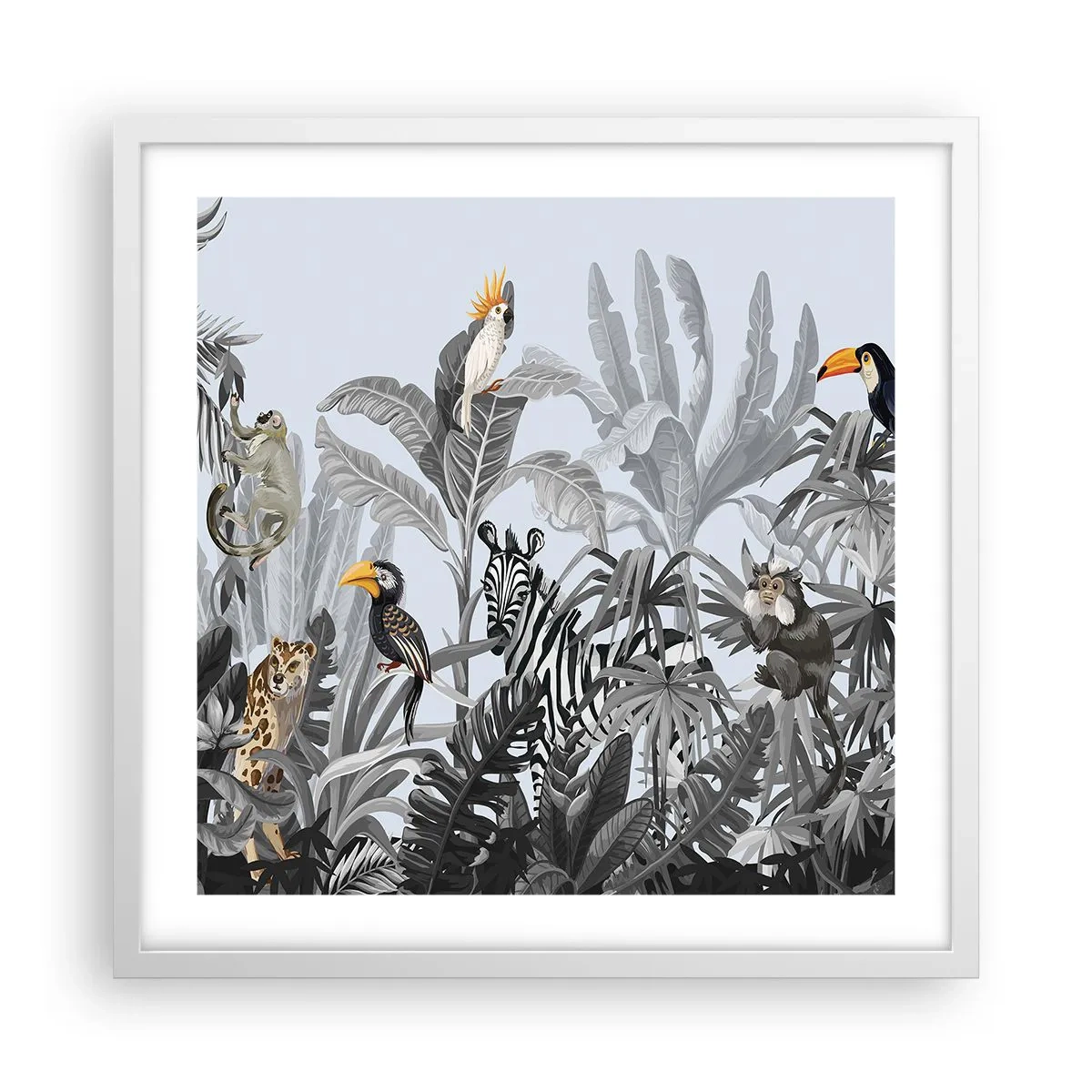 Plakat w białej ramie - Afrykańska bajka - 50x50 cm