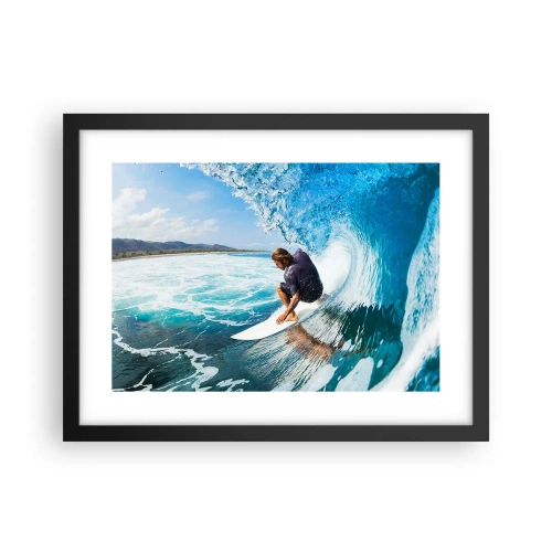 Plakat w czarnej ramie - Tańczący z falami - 40x30 cm