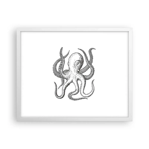 Plakat w białej ramie - Tańcząca z falami - 50x40 cm