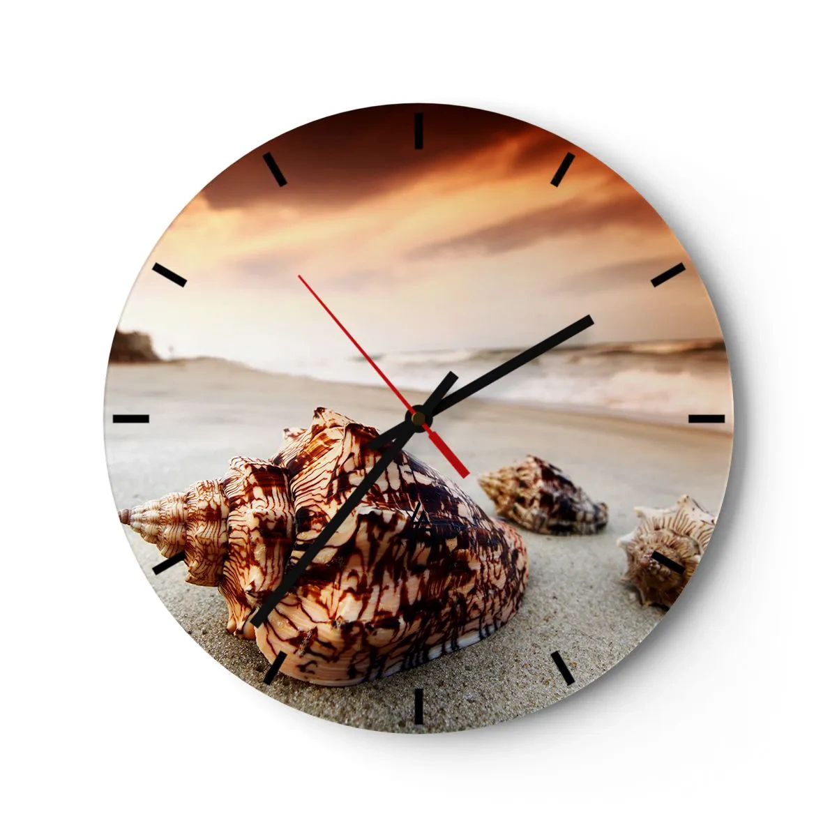 Zegar ścienny - Wygnanki fal - 40x40 cm