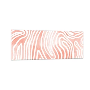 Obraz na szkle - Abstrakcyjny wzór w odcieniach różu i bieli - 140x50cm - W koralowym labiryncie - Nowoczesna dekoracja ścienna do salonu i sypialni ARTTOR