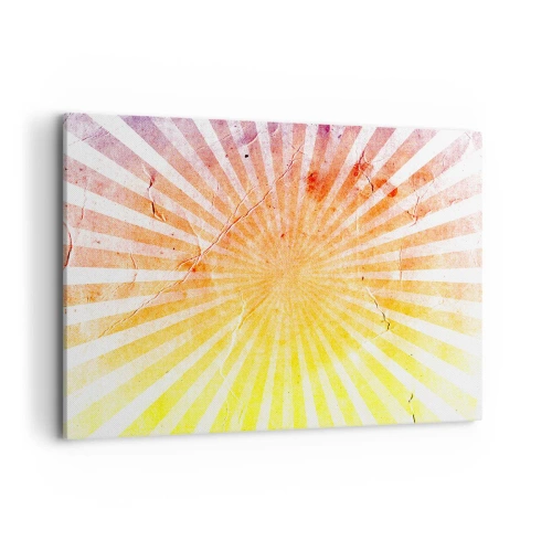 Obraz na płótnie - Promienie słońca w odcieniach pomarańczu i żółci - 120x80cm - Wschody i zachody - Nowoczesna dekoracja ścienna do salonu, kuchni i sypialni ARTTOR