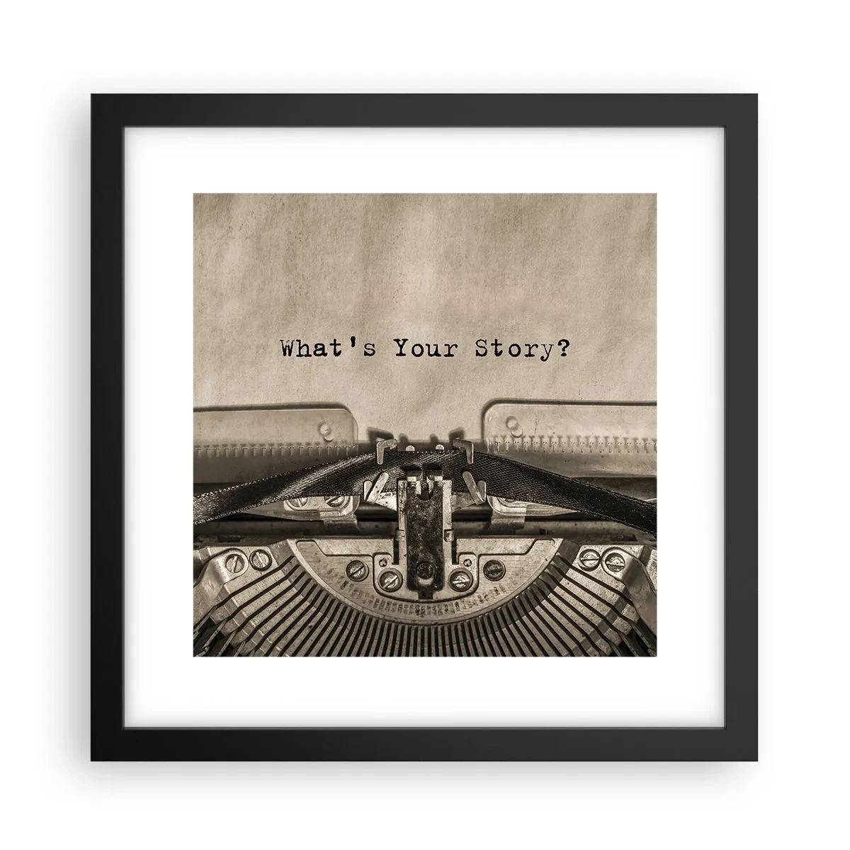 Plakat w czarnej ramie - Opowiedz mi - 30x30 cm