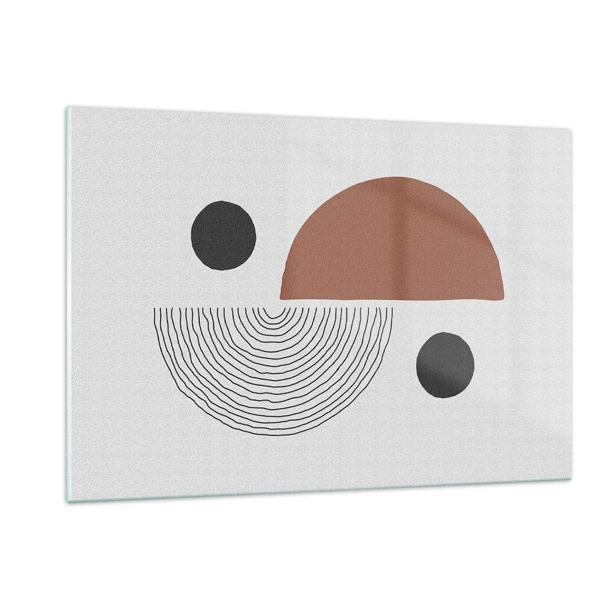 Obraz na szkle - Geometryczne figury na jasnym tle w stylu abstrakcji - 120x80cm - Doskonałość koła - Nowoczesna dekoracja ścienna do salonu, kuchni i sypialni ARTTOR