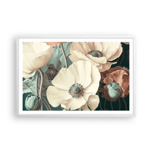 Plakat w białej ramie - Szept maków - 91x61 cm