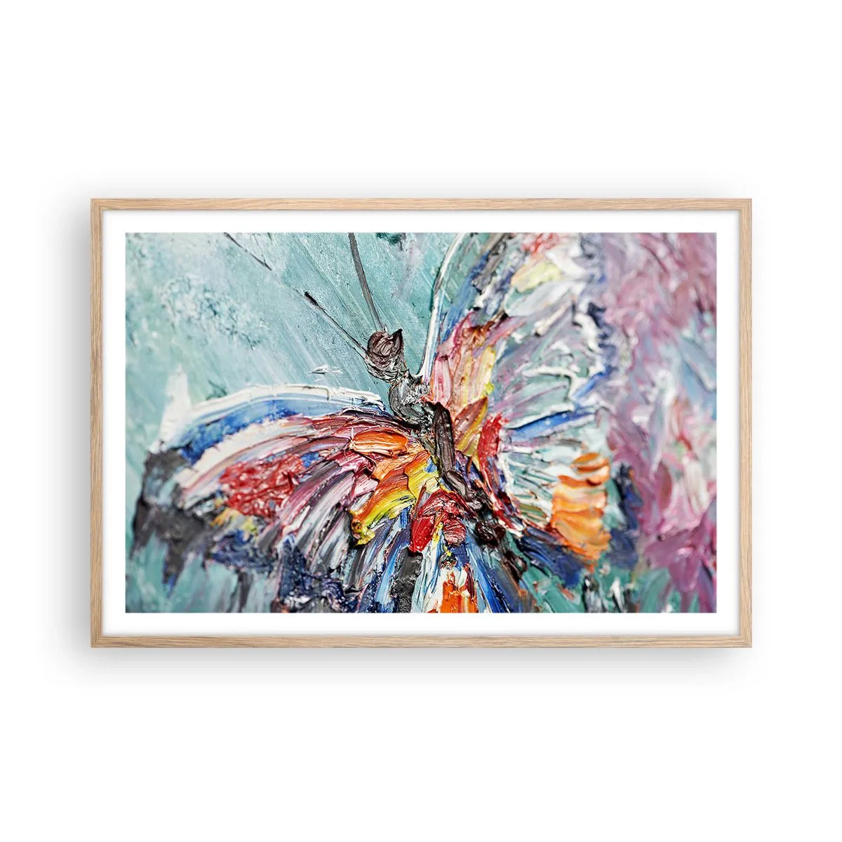 Plakat w ramie jasny dąb - Pomalowany przez naturę - 91x61 cm