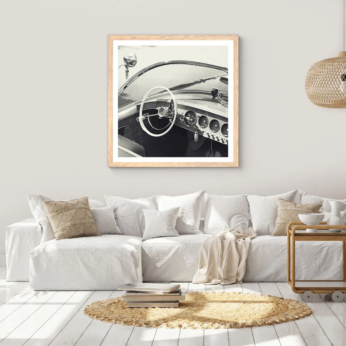 Plakat w ramie jasny dąb - Pogoda dla bogaczy - 50x50 cm