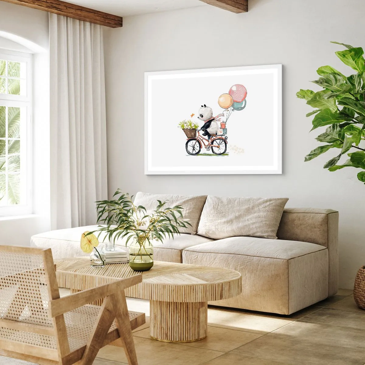 Plakat w białej ramie - Szczęśliwy dzień - 91x61 cm