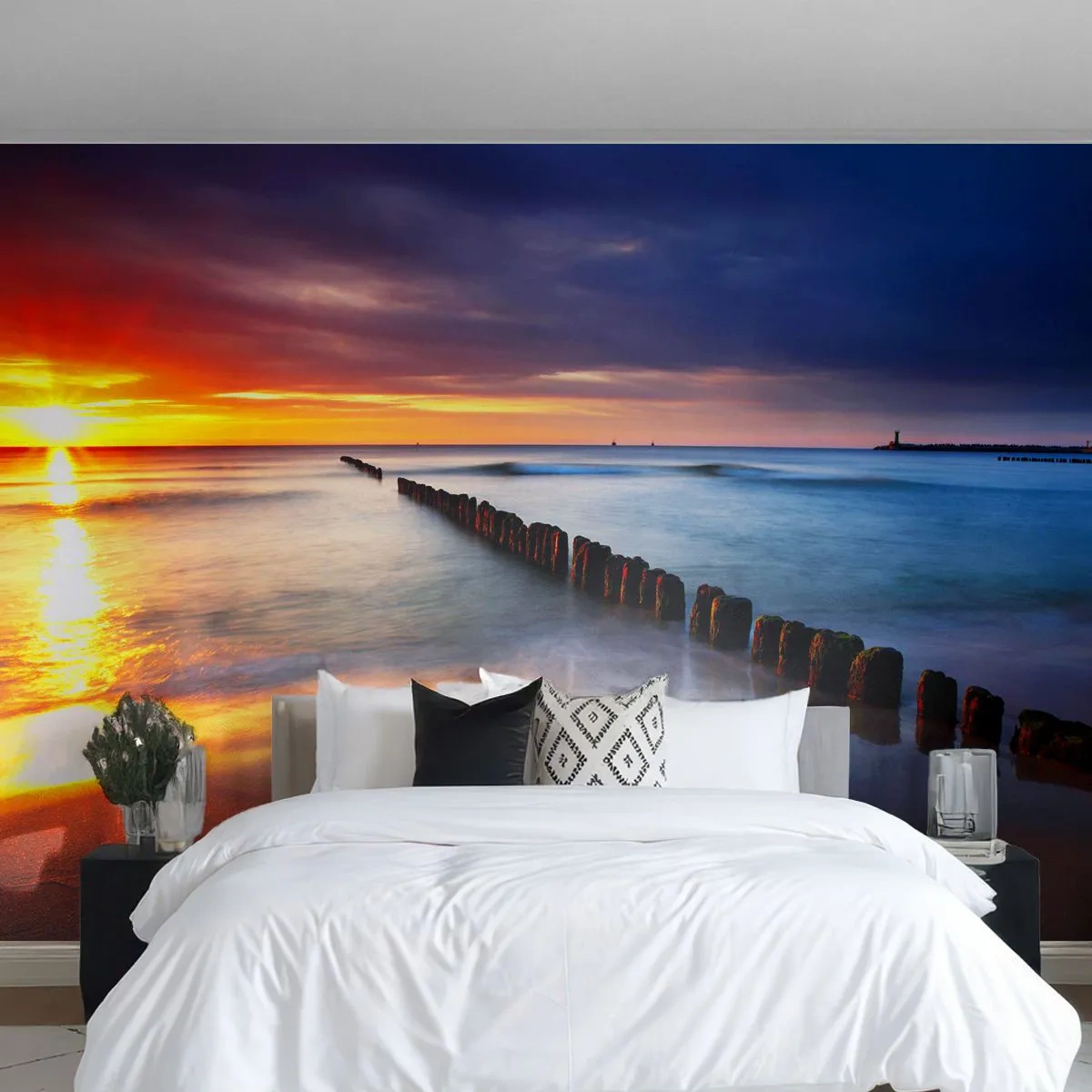 Fototapeta Samoprzylepna Deluxe Sticker - Posłuchaj ciszy - Krajobraz, Zachód Słońca, Plaża - 250x175 cm