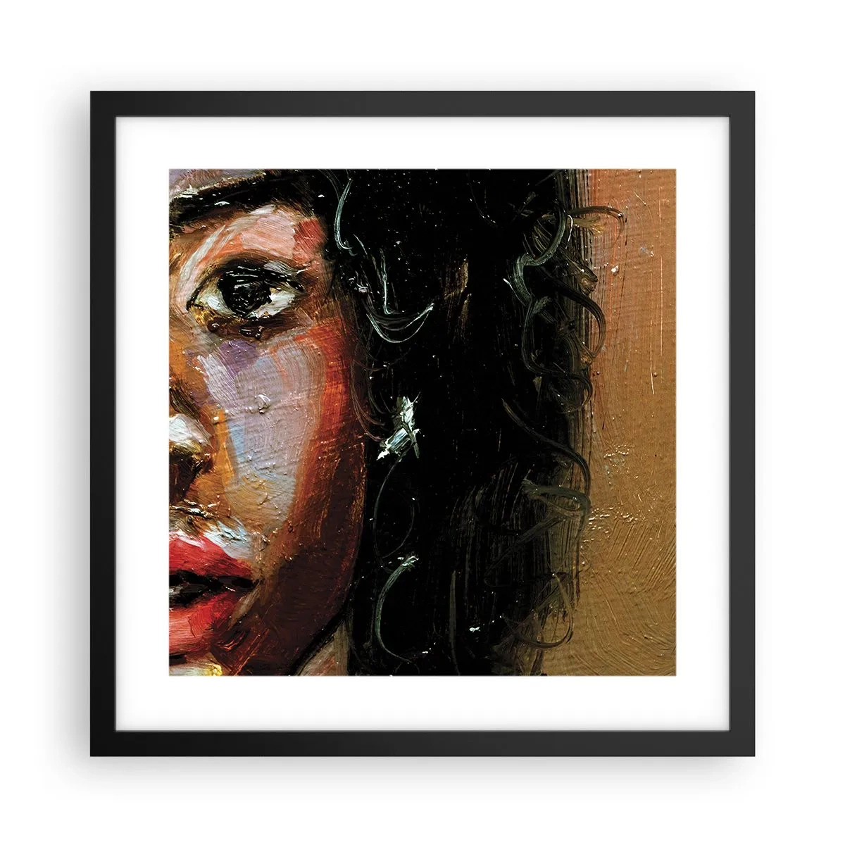 Plakat w czarnej ramie - Czerń i blask - 40x40 cm