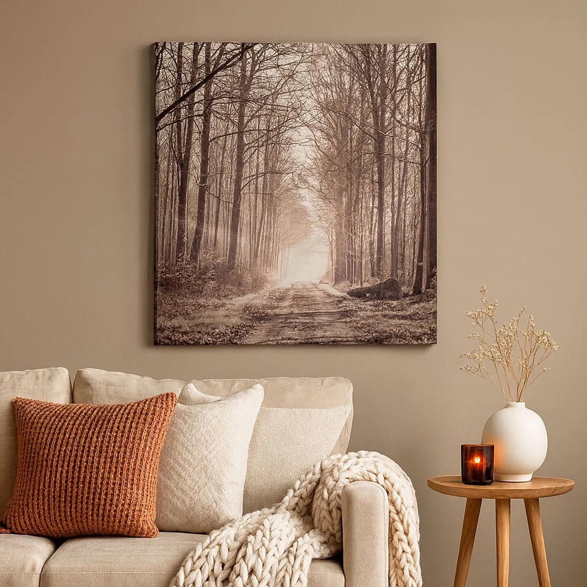 Obraz na płótnie - Leśna katedra - 30x30 cm