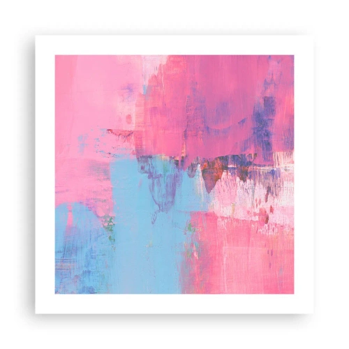 Plakat - Róż, błękit i szczypta światła - 50x50 cm