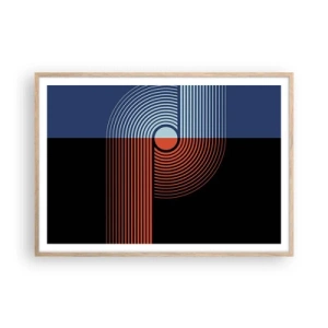 Plakat w ramie jasny dąb - W geometrycznym uścisku - 100x70 cm