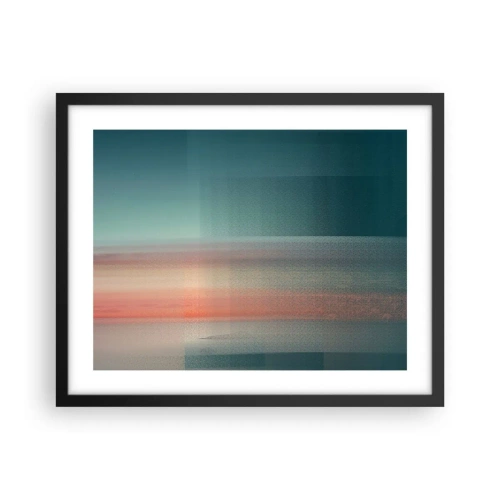 Plakat w czarnej ramie - Abstrakcja: fale światła - 50x40 cm