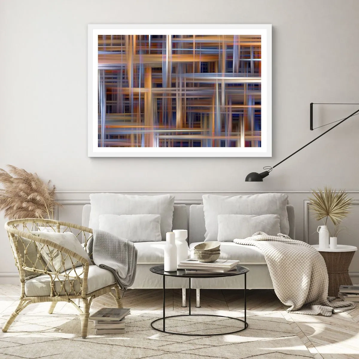 Plakat w białej ramie - Utkane ze światła - 50x40 cm