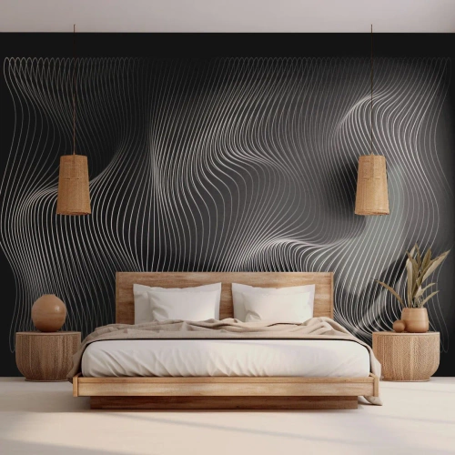 Fototapeta Standard Eco - Taniec światła w przestrzeni - 3D, Linie, Nowoczesny - 250x175 cm
