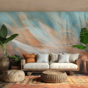 Fototapeta Premium Sand - W krainie łagodności - Delikatny, Pióra, Minimalizm - 350x256 cm