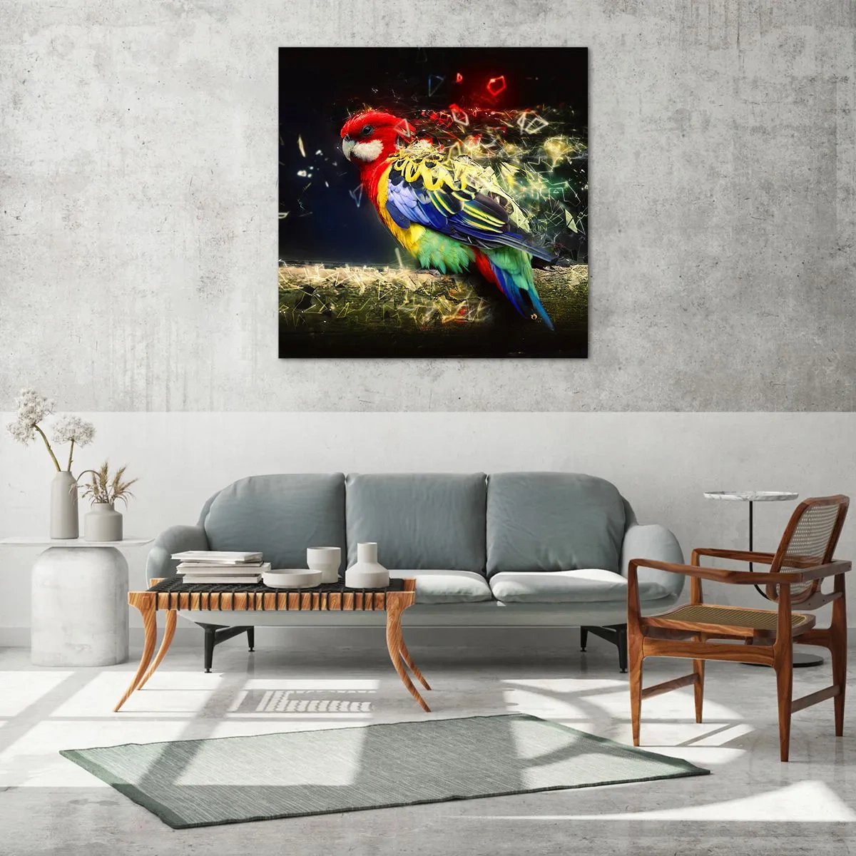 Obraz na szkle - Posłaniec blasku - 60x60 cm