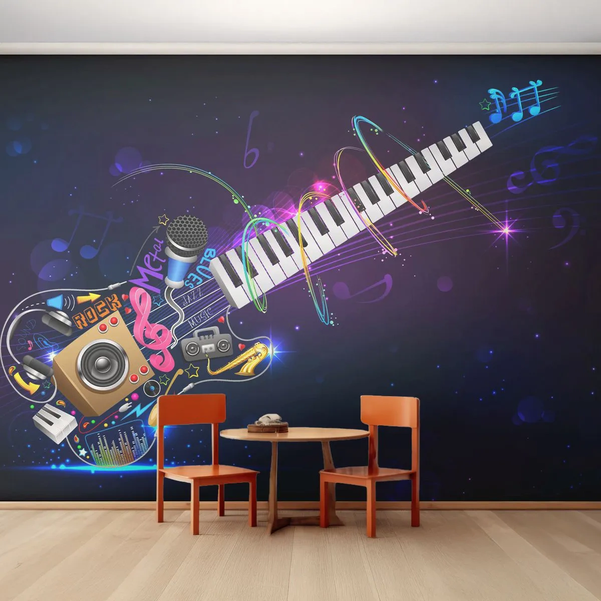Fototapeta Samoprzylepna Deluxe Sticker - I wszystko gra - Abstrakcja, Instrument Muzyczny, Muzyka - 250x175 cm