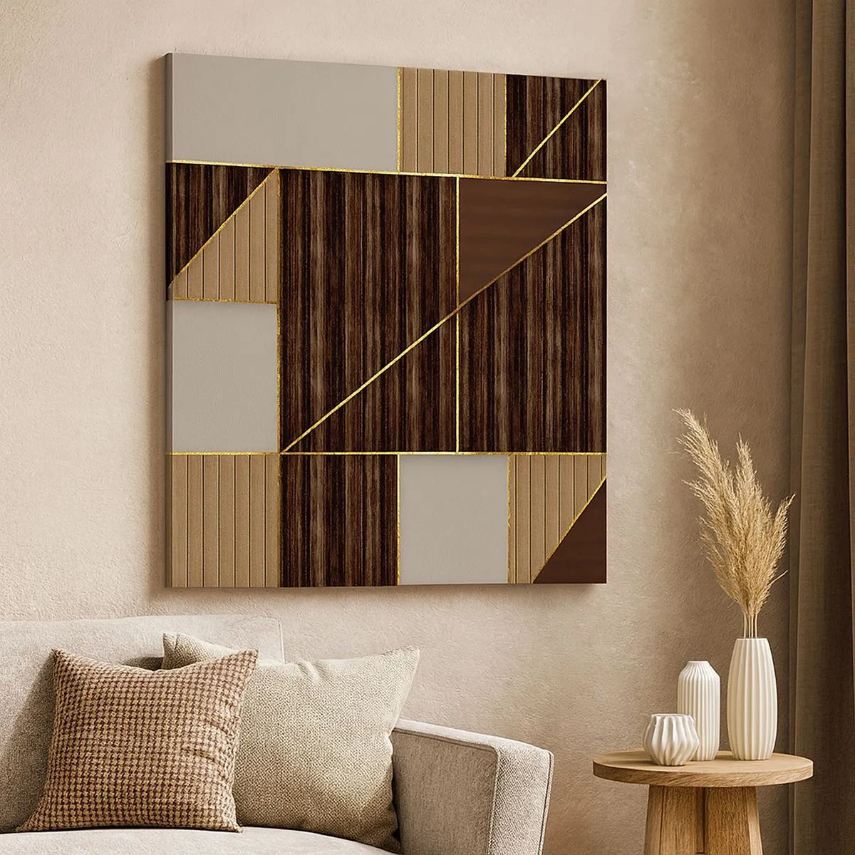Obraz na płótnie - Mozaika brązów i złota - 30x30 cm