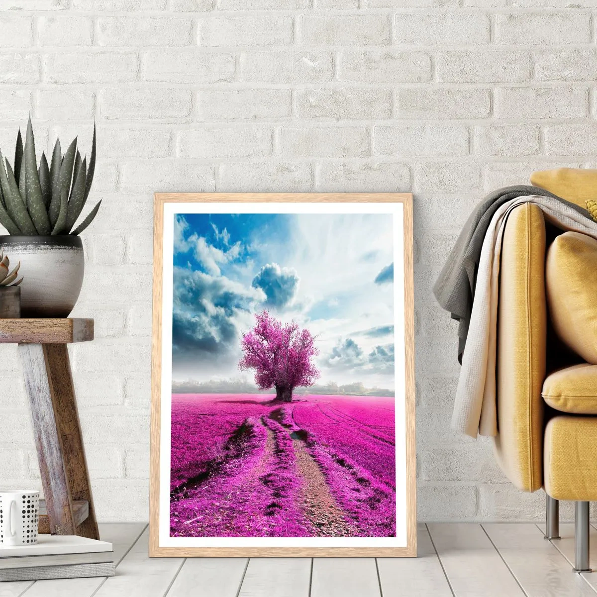 Plakat w ramie jasny dąb - Wrzosowisko - uroczysko - 61x91 cm