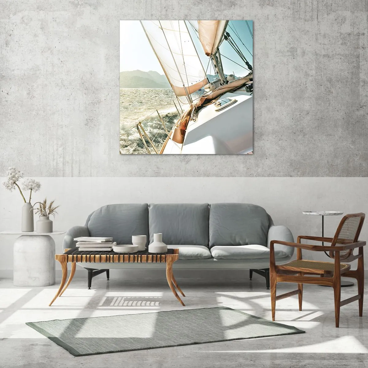 Obraz na szkle - Pod pełnymi żaglami - 60x60 cm