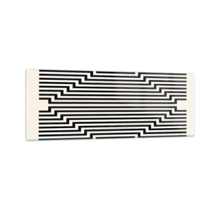 Obraz na szkle - Czarno-białe linie tworzące efekt geometrycznej iluzji - 140x50cm - Geometryczna iluzja - Nowoczesna dekoracja ścienna do salonu i sypialni ARTTOR