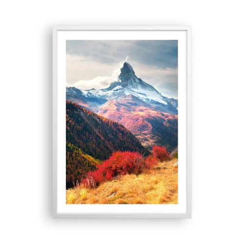 Plakat w białej ramie - Alpejska jesień - 50x70 cm