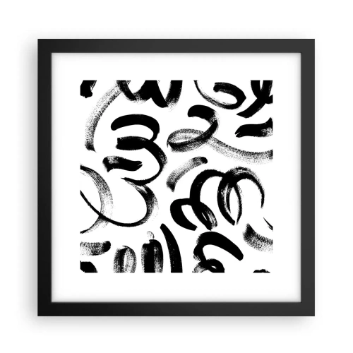 Plakat w czarnej ramie - Czarno na białym - 30x30 cm